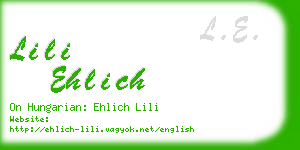 lili ehlich business card